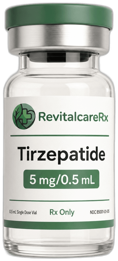 RevitalCareRx tirzepatide program — compounded GLP-1/GIP vial